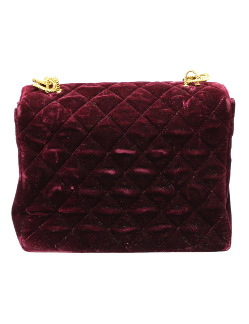 Sac du soir CHANEL velours rouge cardinal