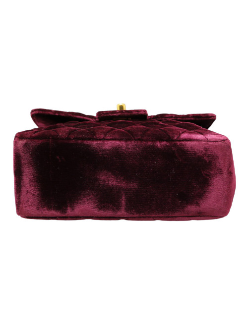 Sac du soir CHANEL velours rouge cardinal