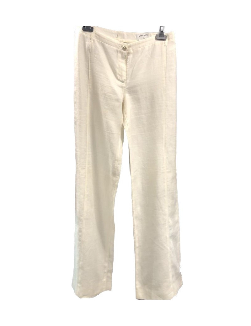 Pantalon CHANEL T 38  blanc 
