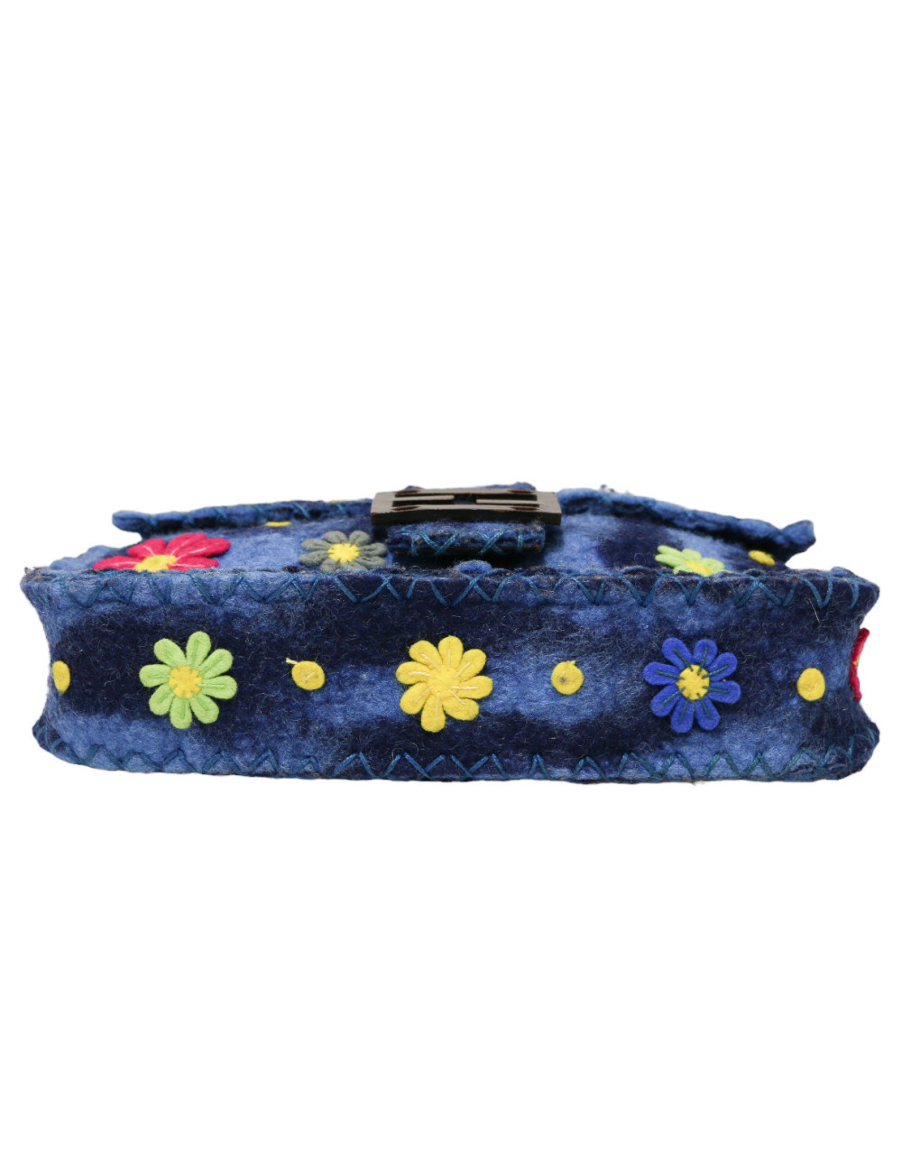 Baguette FENDI feutrine bleue 