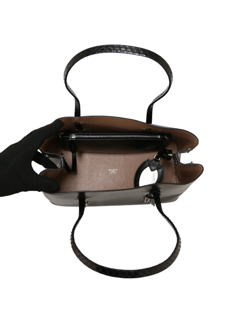 Sac ALAIA cuir box noir