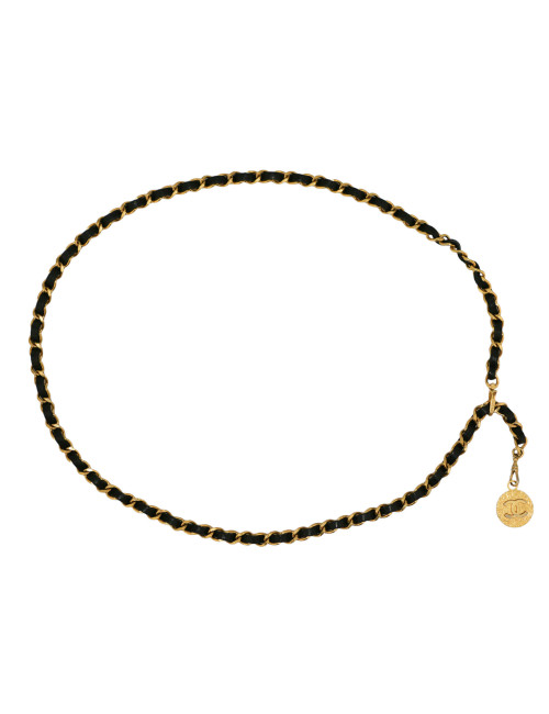 Ceinture CHANEL chaine et cuir vintage