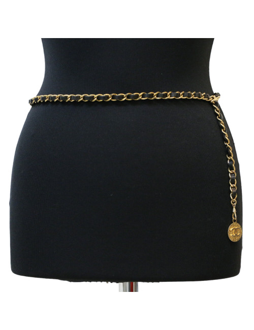Ceinture CHANEL chaine et cuir vintage