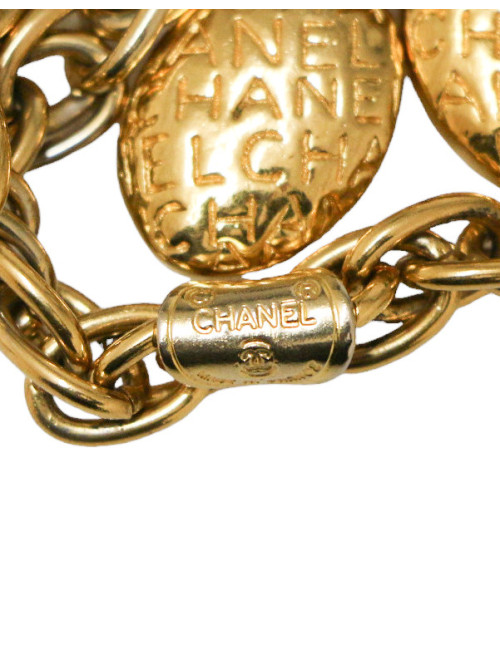 Bracelet multirangs CHANEL doré vintage