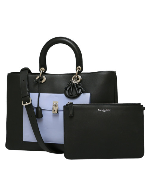 Sac Lady DIOR tricolore cuir 