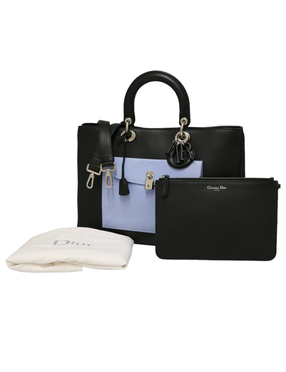 Sac Lady DIOR tricolore cuir
