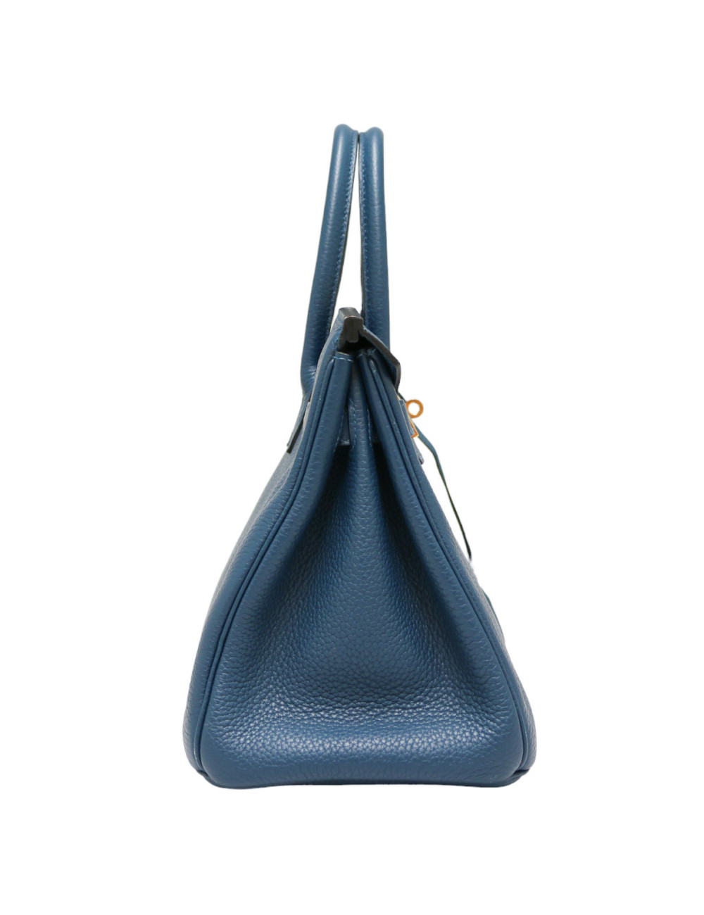 Sac Birkin HERMES 30 togo bleu Colvert