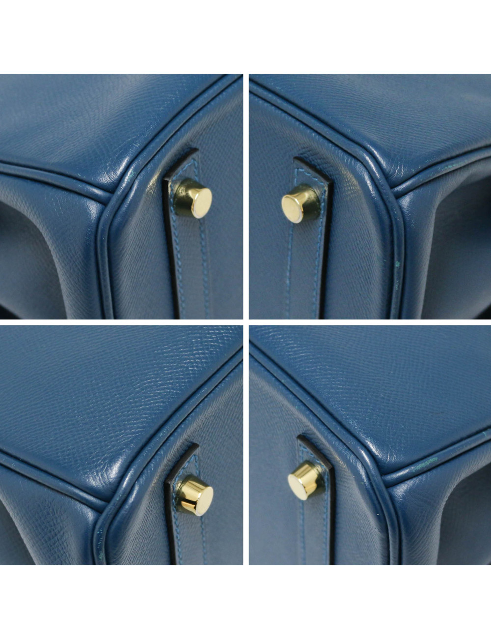 Sac Birkin HERMES 30 togo bleu Colvert