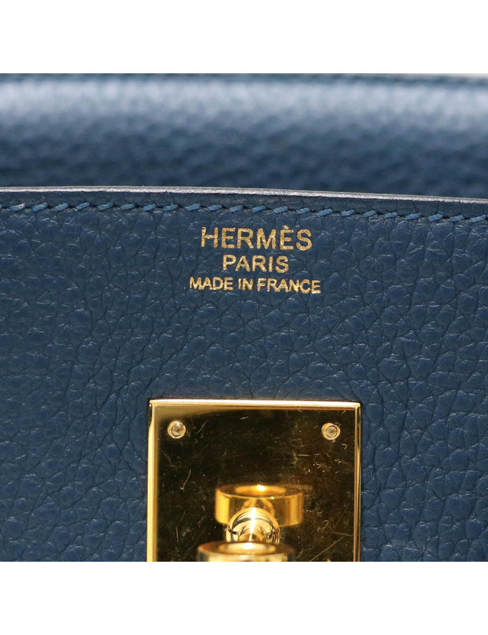Sac Birkin HERMES 30 togo bleu Colvert