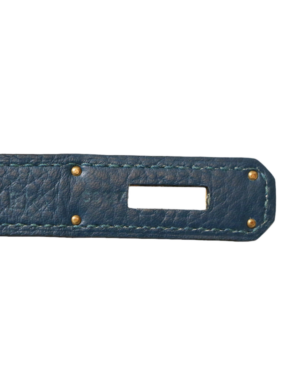 Sac Birkin HERMES 30 togo bleu Colvert