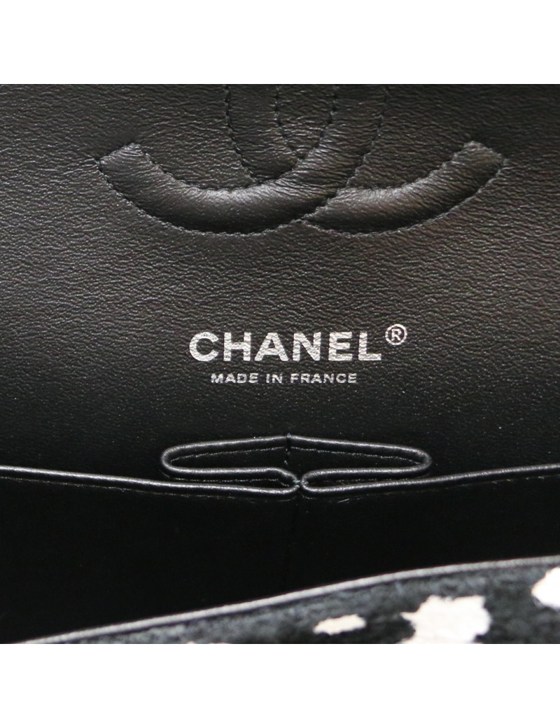 Sac CHANEL tweed noir et blanc