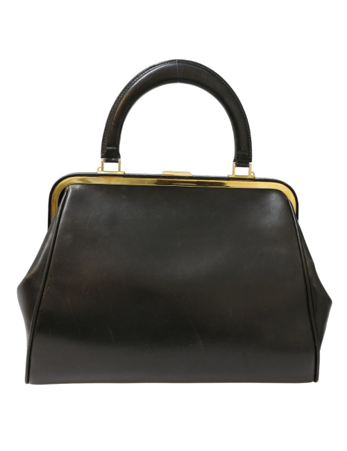 CHRISTIAN DIOR large black leather bag