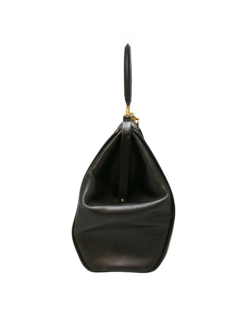 CHRISTIAN DIOR large black leather bag