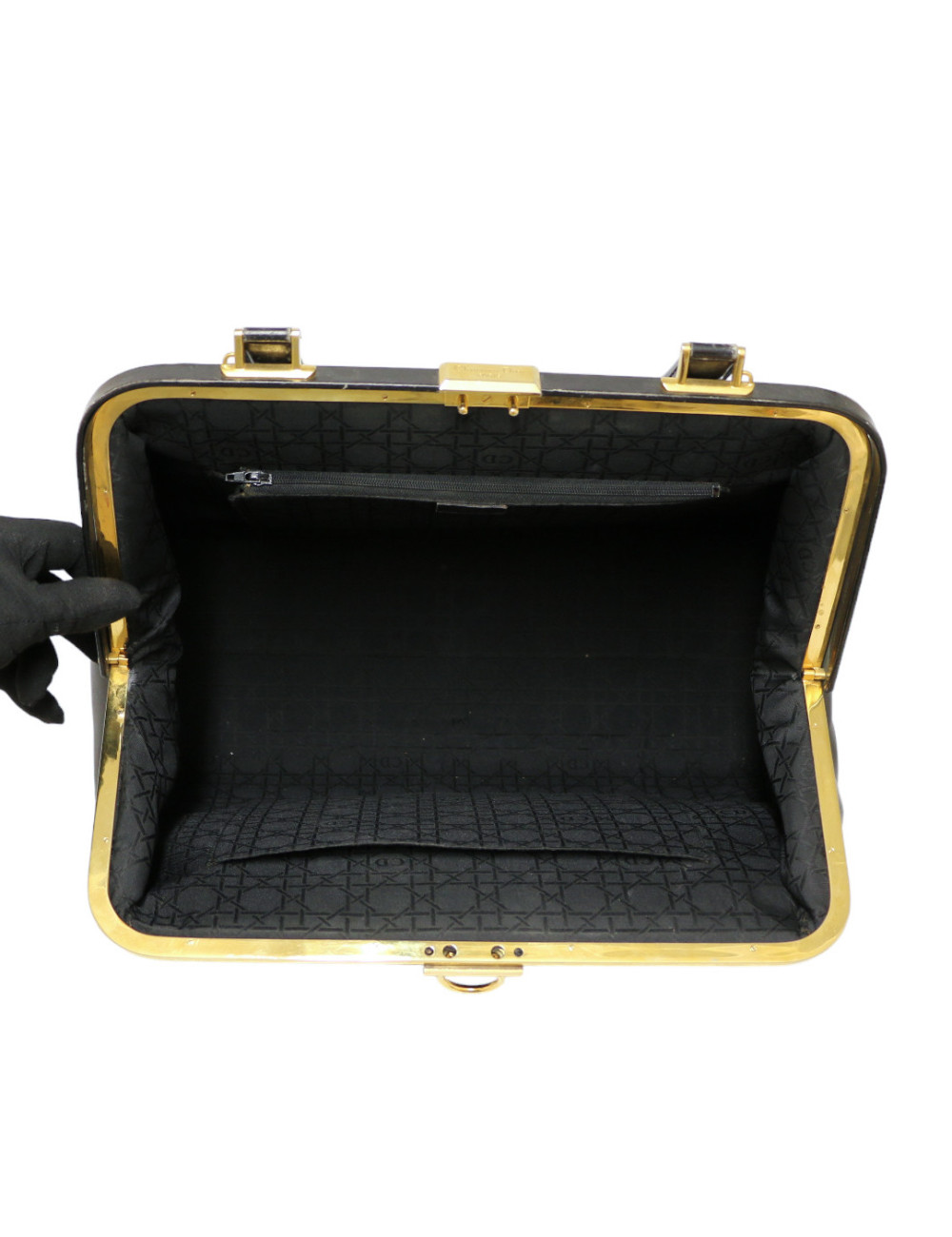 CHRISTIAN DIOR large black leather bag