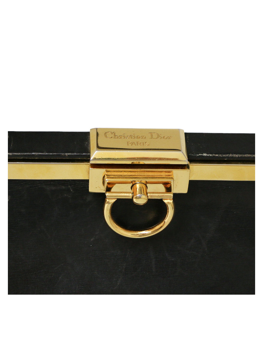 CHRISTIAN DIOR large black leather bag