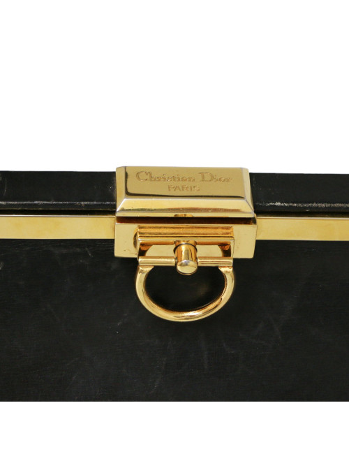 CHRISTIAN DIOR large black leather bag