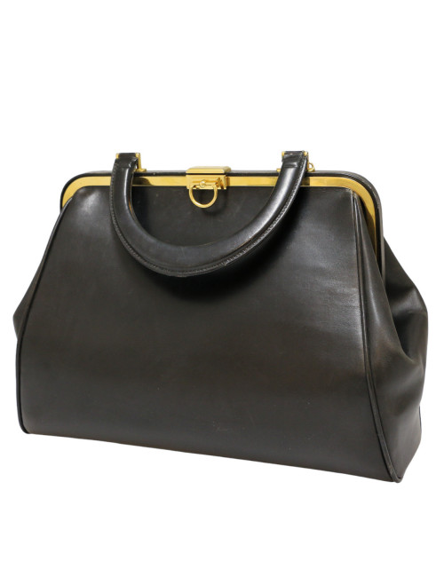 CHRISTIAN DIOR large black leather bag
