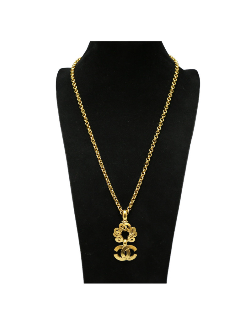 Collier CHANEL chaine dorée CC