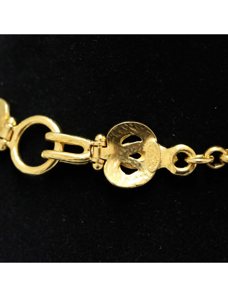 Collier CHANEL chaine dorée CC