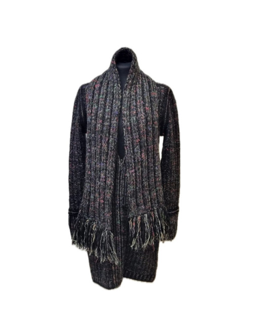 Manteau CHANEL T38 tricot cachemire