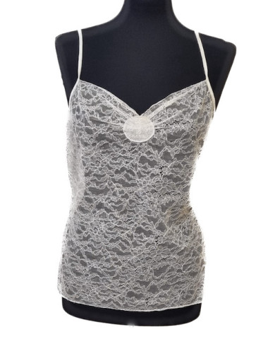 Blouse à dentelle  CHANEL T 44 blanc