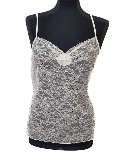 Blouse à dentelle  CHANEL T 44 blanc