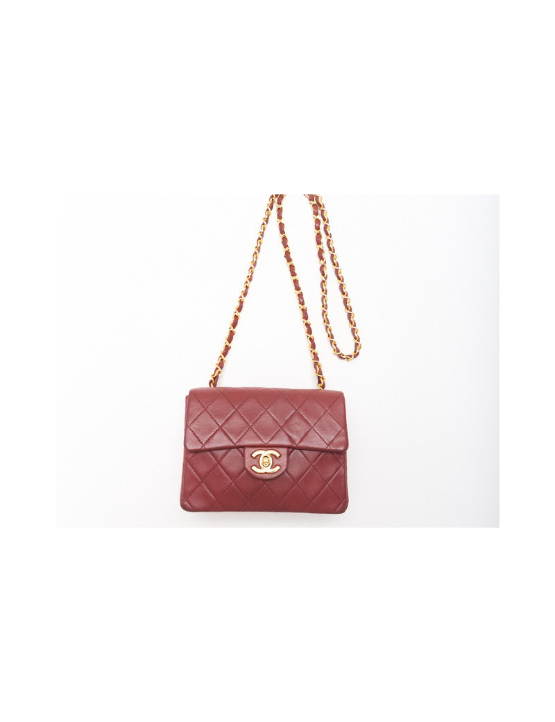 Petit sac à rabat CHANEL bordeaux