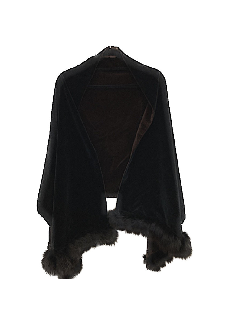 Châle YSL velours réversible noir et marron