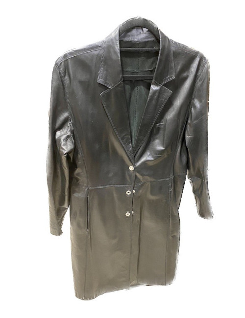 Trench SYLVIE SCHIMMEL cuir lisse noir