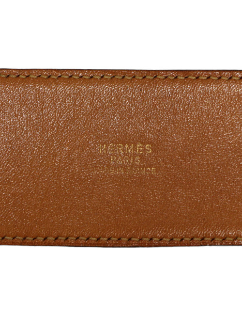 HERMES collier de chien red Box leather belt size 70FR