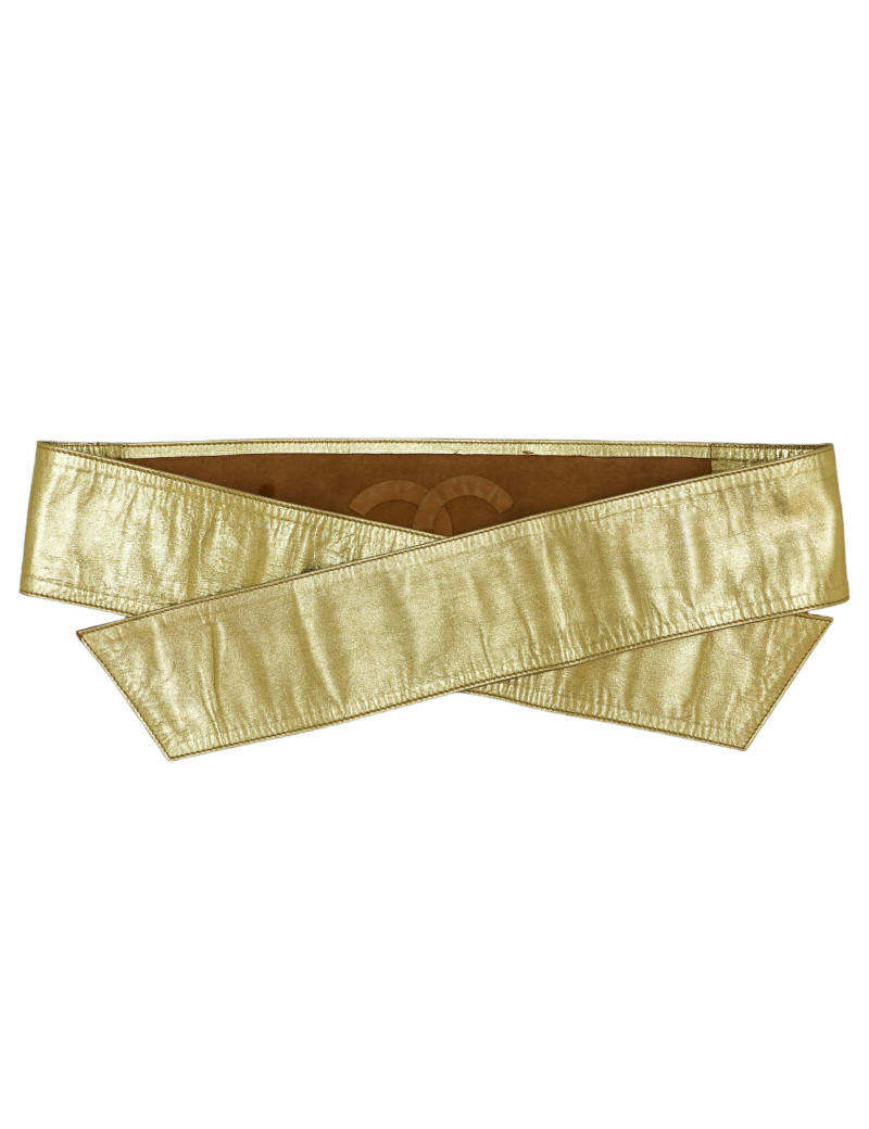 CHANEL golden wide belt