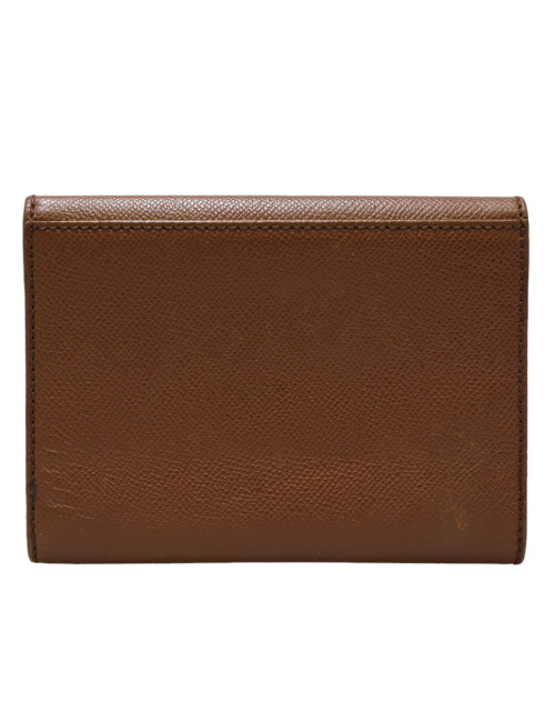 CHANEL brown grained leather wallet