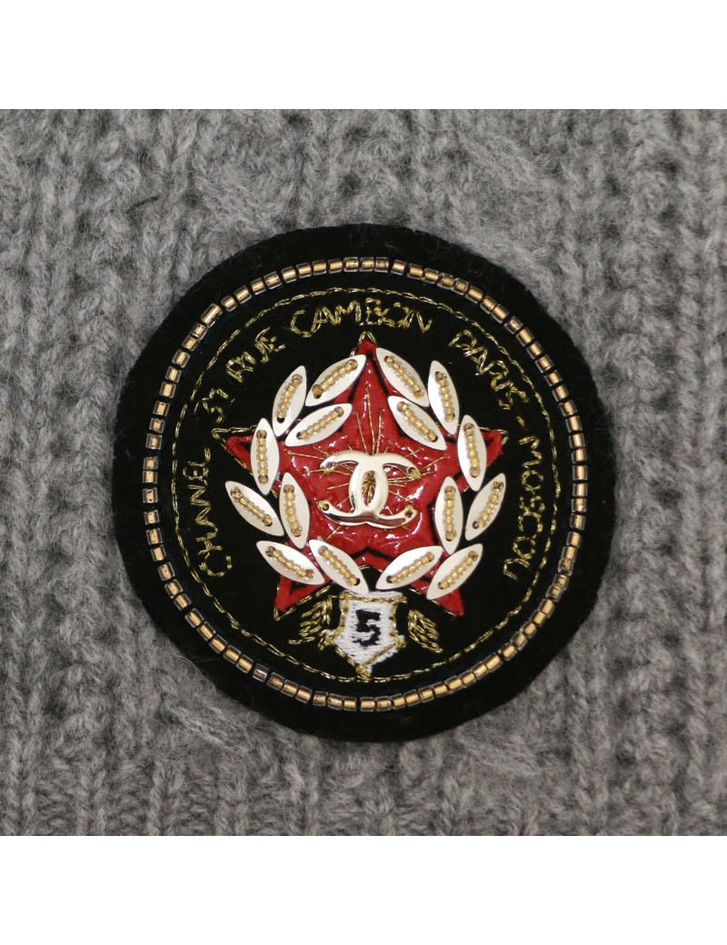 Bonnet CHANEL cachemire gris