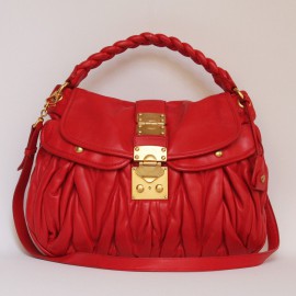 Red calf leather MIU MIU bag