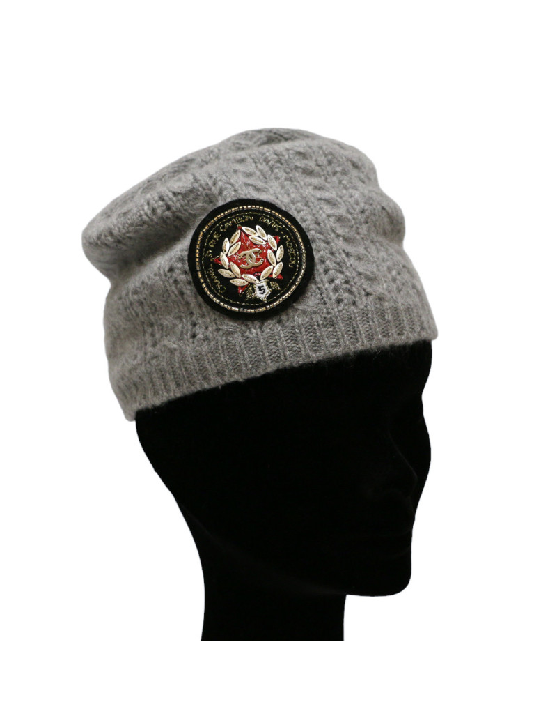 Bonnet CHANEL cachemire gris