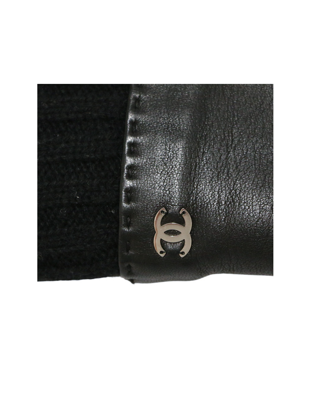 Mitaines CHANEL T 7 doublure lapin noir