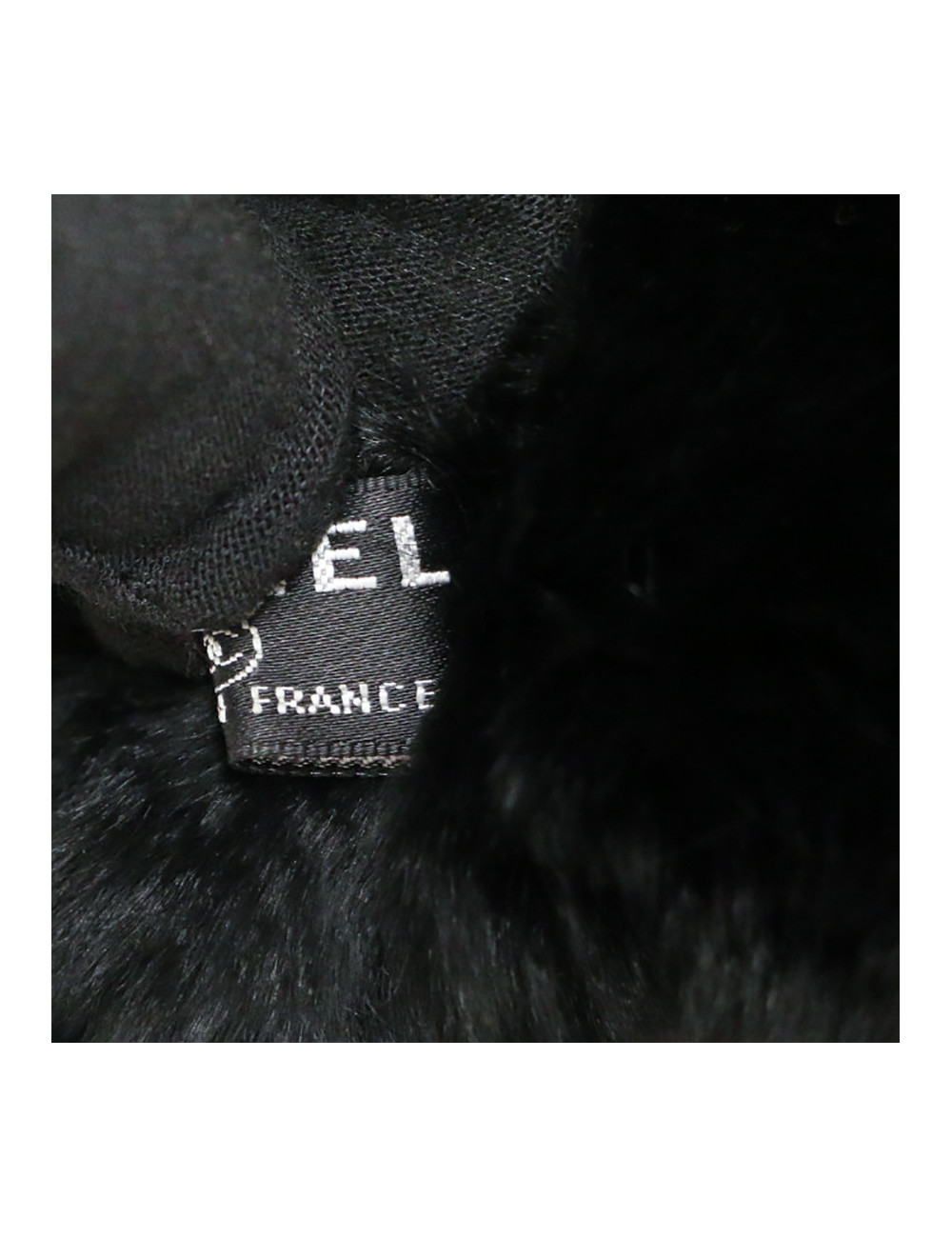 Mitaines CHANEL T 7 doublure lapin noir