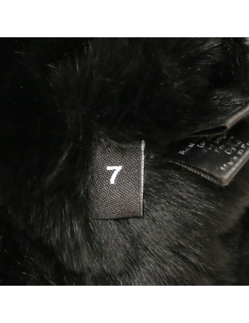 Mitaines CHANEL T 7 doublure lapin noir