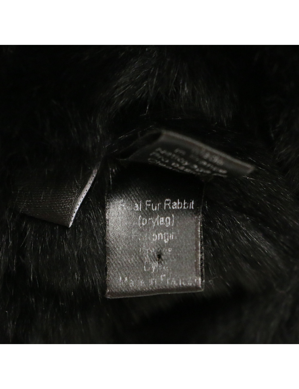 Mitaines CHANEL T 7 doublure lapin noir