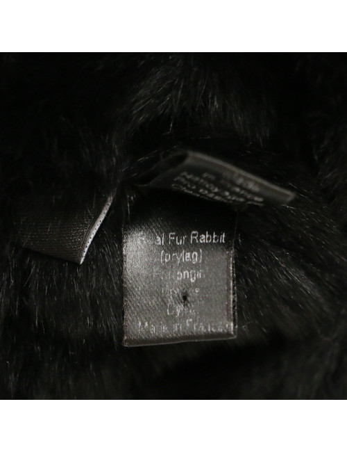 Mitaines CHANEL T 7 doublure lapin noir