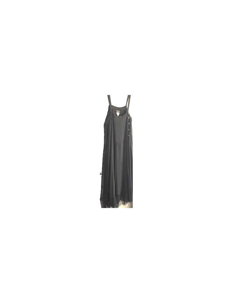 Robe T 50 CHANEL en soie et dentelle noire 