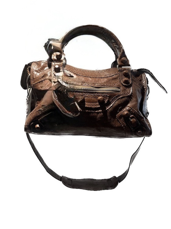 Balenciaga City bag cuir marron foncé occasion certifiée authentique