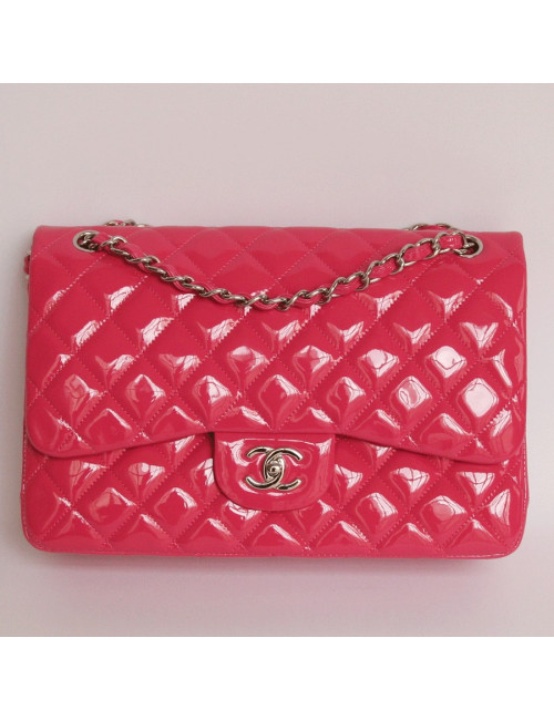 sac Jumbo CHANEL en cuir verni rose