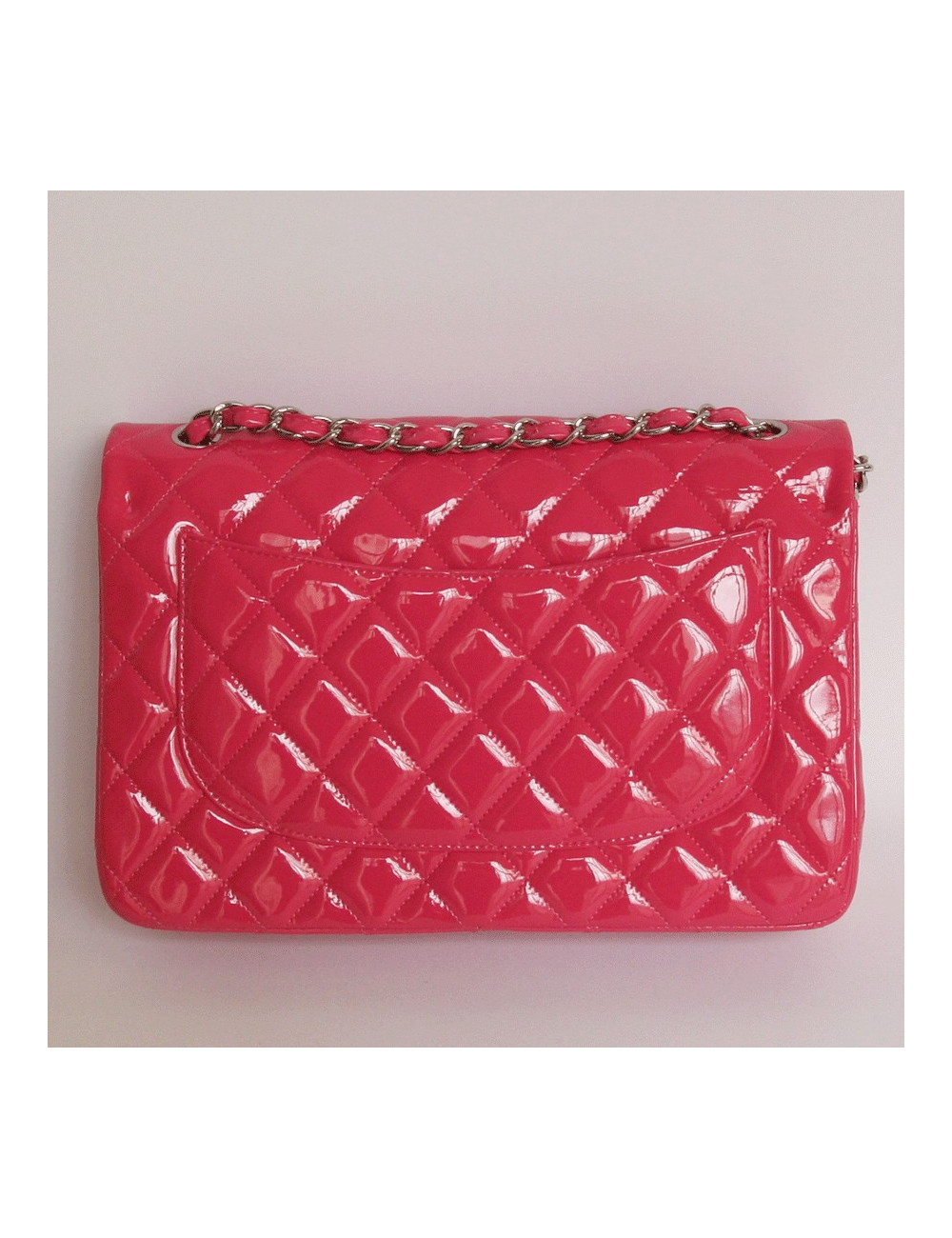 sac Jumbo CHANEL en cuir verni rose