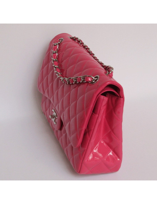 sac Jumbo CHANEL en cuir verni rose