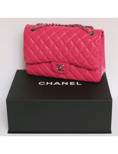 sac Jumbo CHANEL en cuir verni rose