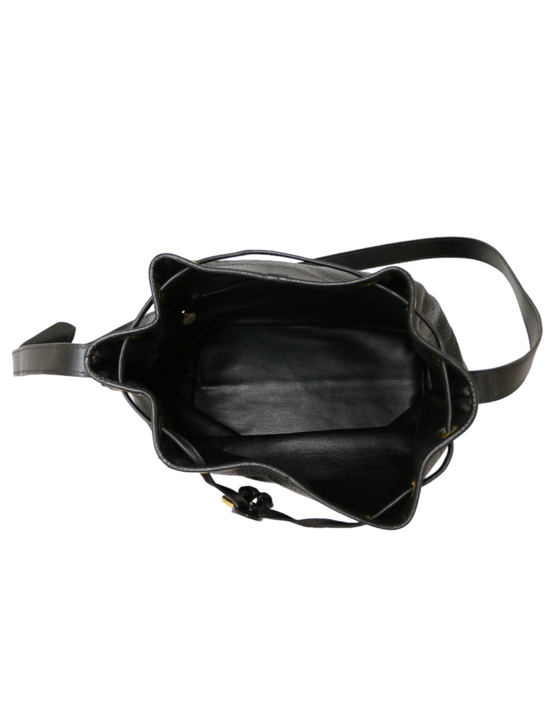 Sac seau CHRISTIAN DIOR cuir grainé noir