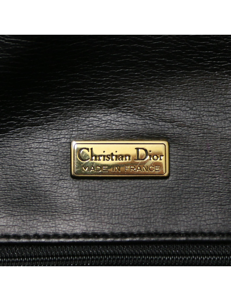 Sac seau CHRISTIAN DIOR cuir grainé noir