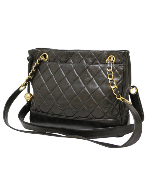 Sac CHANEL Vintage cuir noir