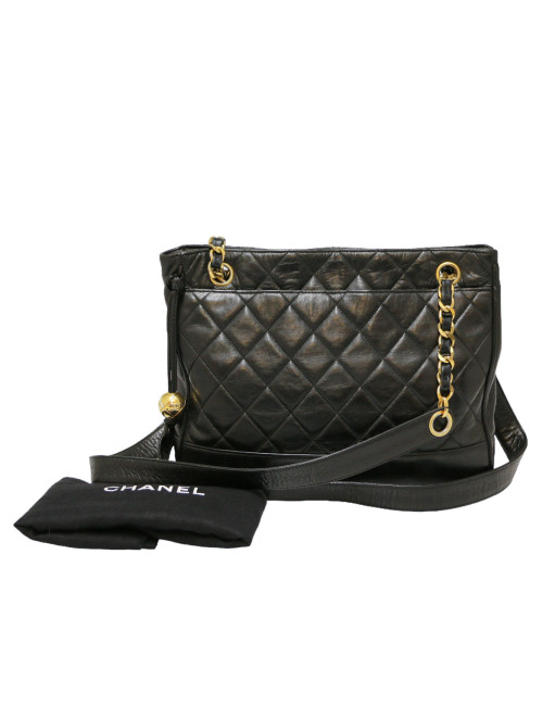 Sac CHANEL Vintage cuir noir